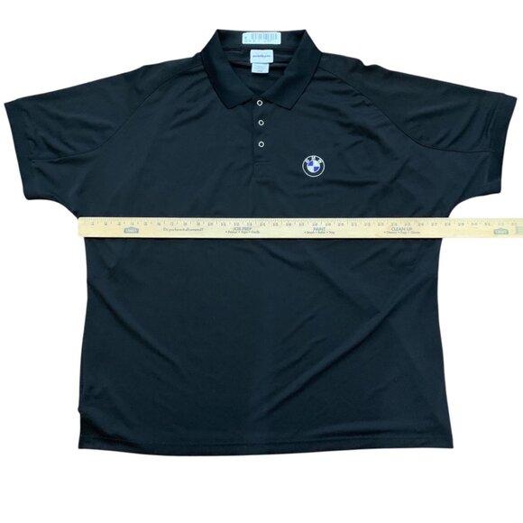 BMW Black Polo Shirt Embroidered Logo Mens 2XL Short Sleeve Snap-Up Collar - Picture 4 of 11